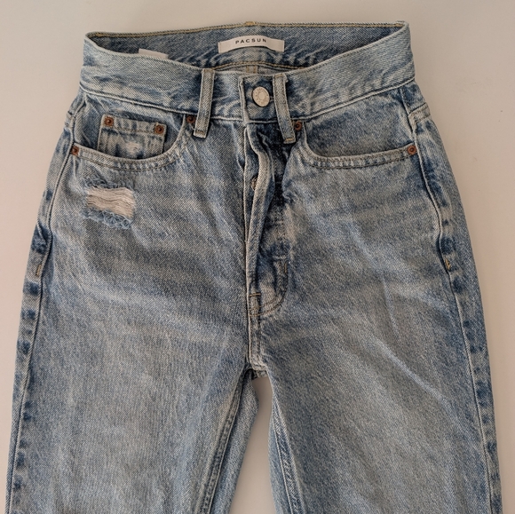 PacSun Light Blue High Rise Distressed Jeans - Picture 5 of 7